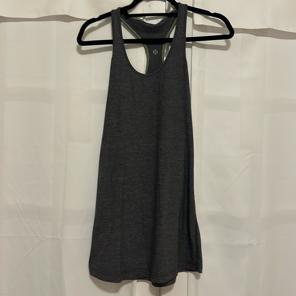 Gray lululemon long workout tank